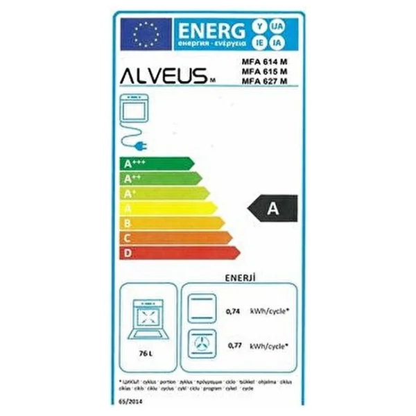Alveus Mfa 627 Gri Ankastre Fırın - Görsel 8