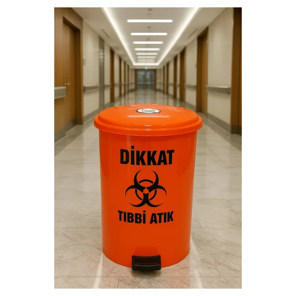 Tıbbi Atık Kovası 15 Lt Pedallı - Plastik Tıbbi Atık Kovası - Görsel 2