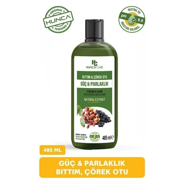 Hunca Care Bıttım ve Çörek Otlu Bitkisel Şampuan Saç Beslemeye Yardımcı 485 ml - Görsel 2