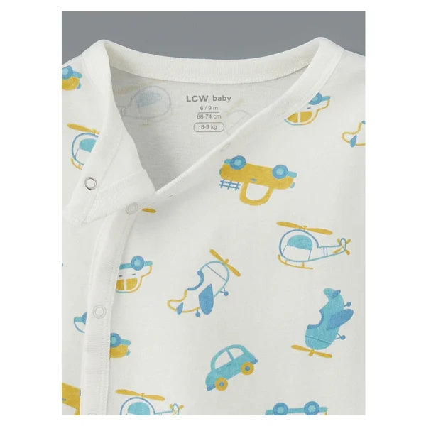 Lc Waikiki Yeni Sezon Erkek Bebek Tulum Ve Çıtçıtlı Body 2'li - Ekru - 0 - 1 Ay - Görsel 4