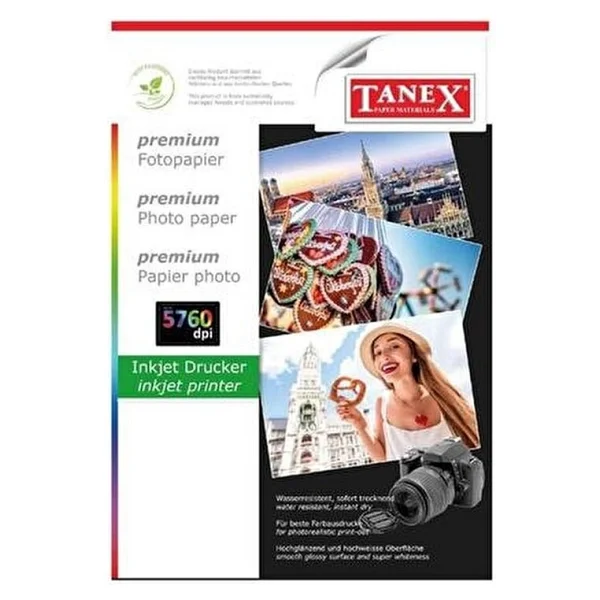 Tanex A4 Fotoğraf Kağıdı 180 Gr 25 Adet Yüksek Kalite Parlak Beyaz Renk - Görsel 2