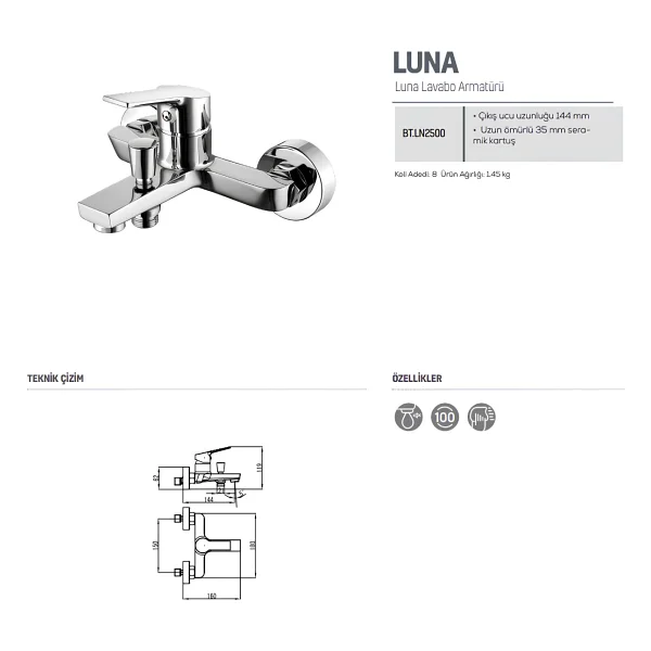 Creavit Luna LN2500 Banyo Bataryası - Görsel 6