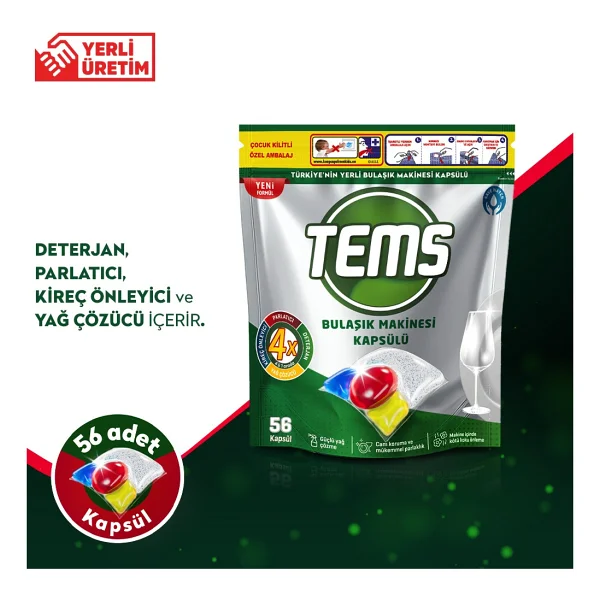 Tems Bulaşık Makinesi Tableti 56'lı - Görsel 3