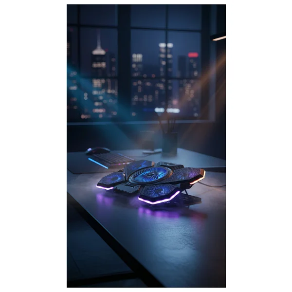 Rampage Ad-Rc13 Bellatrix RGB 5 Fanlı 15"-17" Laptop Soğutucu - Görsel 4
