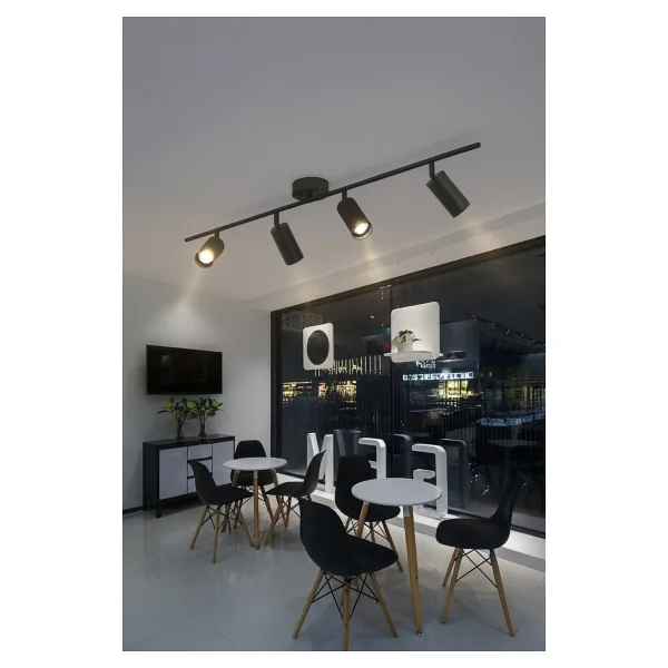 Legacy Spoti 4'lü Siyah Renk (Gün Işığı) Modern Tasarım Salon - Mutfak - Banyo Spot Ledli Sıralı Avize - Görsel 10