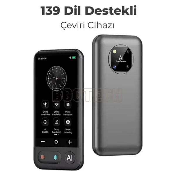 Bgg Tech Chatgpt Entegre Akıllı Çeviri Cihazı 0.5 Sn Tepki Süresi Yapay Zeka Destekli 139 Dil Çevirmen - Görsel 6
