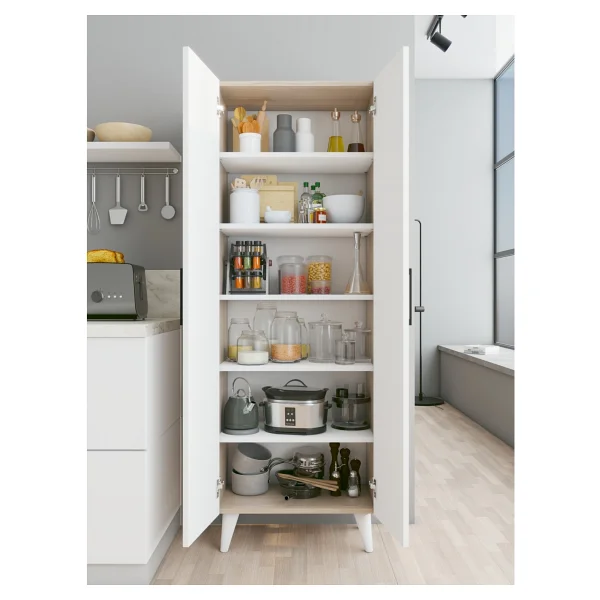 Montenero Cordoba Çok Amaçlı Dolap 2 Kapaklı 6 Raflı Sığ Derinlik Banyo Hol 60x170 Cm - Görsel 2