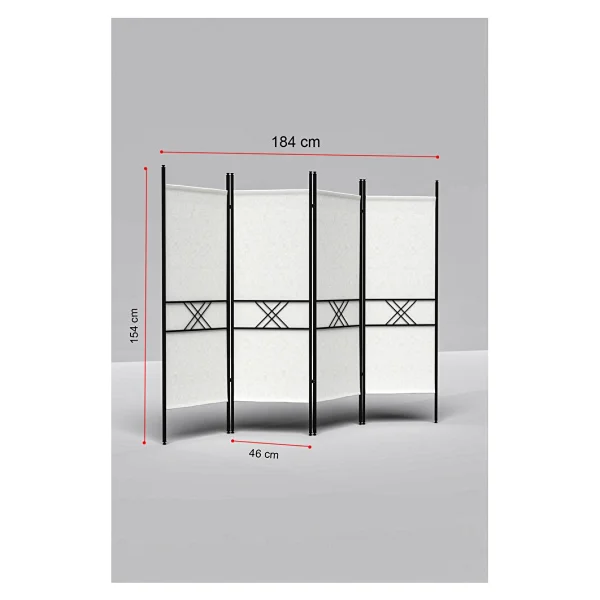 Retodesign 4 Kanatlı Beyaz Paravan 1444b - 154/184 - Görsel 4