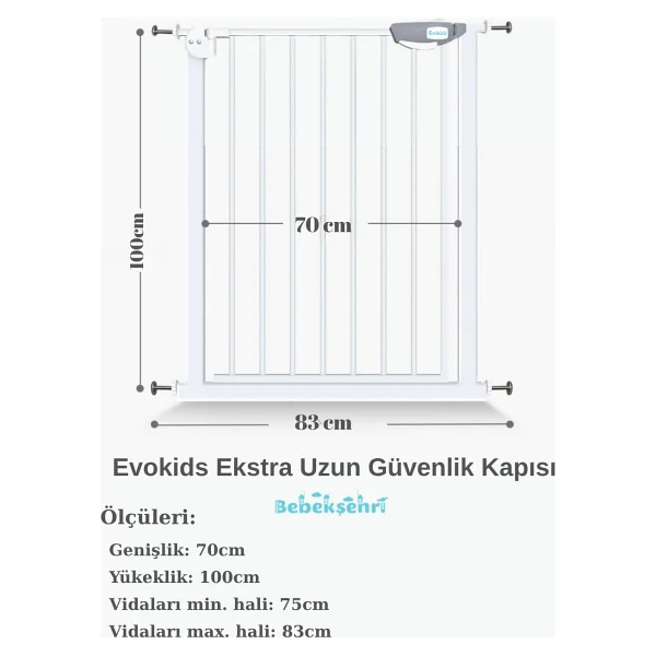 Evokids Ekstra Uzun Çocuk Güvenlik Kapısı - Görsel 9