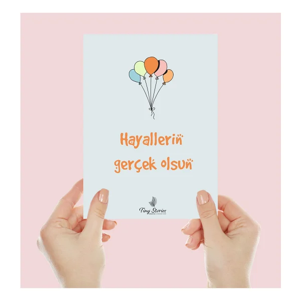 Tiny Stories Tr Doğum Günü Motto Kartı Kartpostal - 3 Adet - Görsel 3
