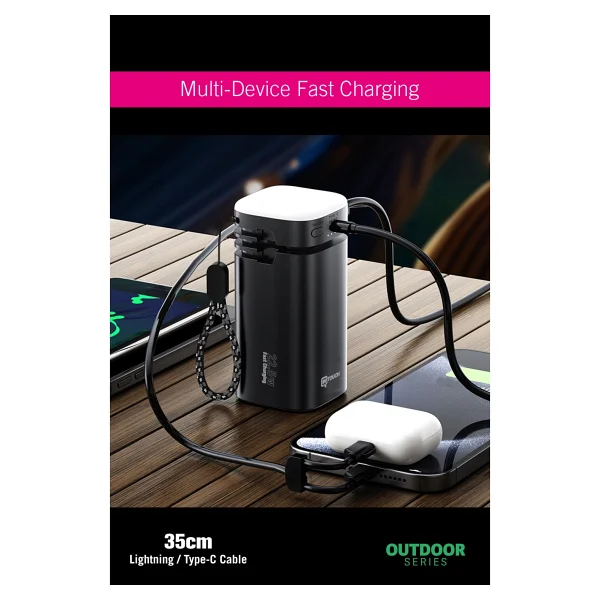 İntouch 20.000 mAh 22,5w Pd Hızlı Kablolu Kamp Lambası Outdoor Serisi Powerbank Fast LED Lamba - Görsel 6