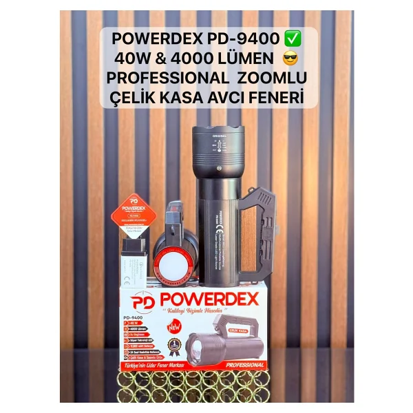 Powerdex Pd-9400 4000 Lümen LED Şarjlı El Feneri - Görsel 3