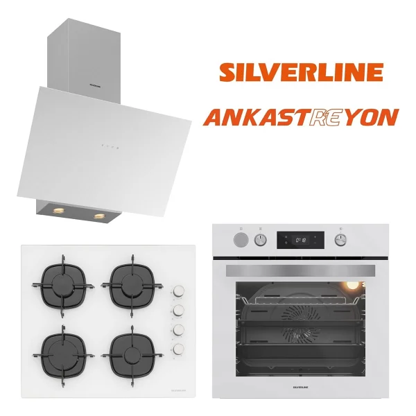 Silverline Beyaz Cam Ankastre Set Bo65p4w01-Cs5700e6w01-3481 Flam Beyaz (Buhar Ve Airfryer Özellikli Fırın) - Görsel 8