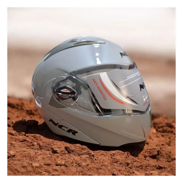 Ncr-158 Çene Açılır Gözlüklü E-Ce Belgeli Kask Cool Gri - XL - Açık Gri - Görsel 2