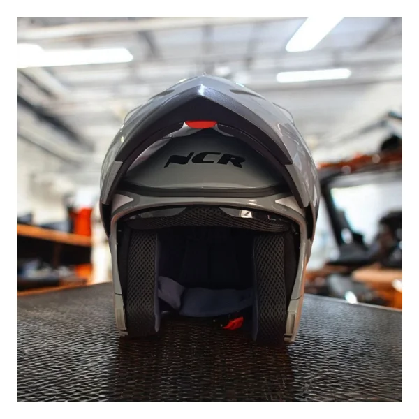 Ncr-158 Çene Açılır Gözlüklü E-Ce Belgeli Kask Cool Gri - XL - Açık Gri - Görsel 5