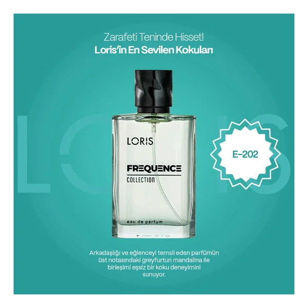 Loris E-202 Frequence Parfume Edp 50 Ml Odunsu Erkek Parfüm - Görsel 6