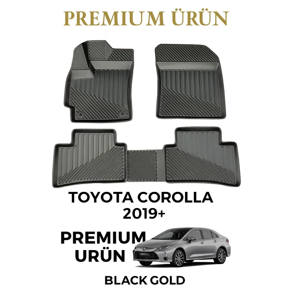 Black Gold Toyota Corolla 2019+ Uyumlu 3d Oto Paspas Premium - Görsel 4