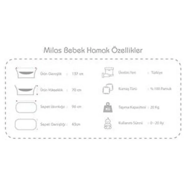 Holmen Milas Bebek Hamağı Gold - Görsel 9