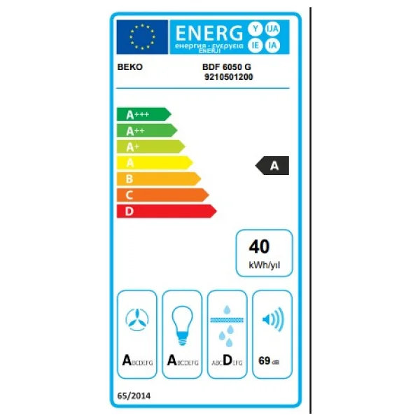 Beko Bdf 6050 Duvar Tipi Davlumbaz - Görsel 3