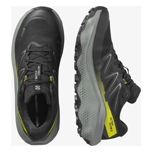 Salomon Ultra Flow 2 Gore-Tex L47883200 Siyah-Sarı Erkek Koşu Ayakkabısı - Görsel 2
