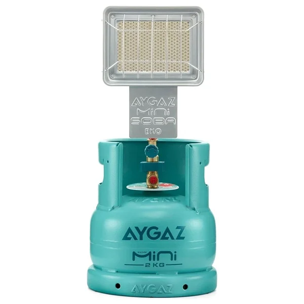 Mini Soba Eko, Kamp Sobası, Seramik Taş Doku, Entegre Regülatör, Hassas Musluk Ayarlı Kamp Sobası Gazlı, Kolay Musluk Montajı, 1,4 Kw Isı Gücü - Görsel 2