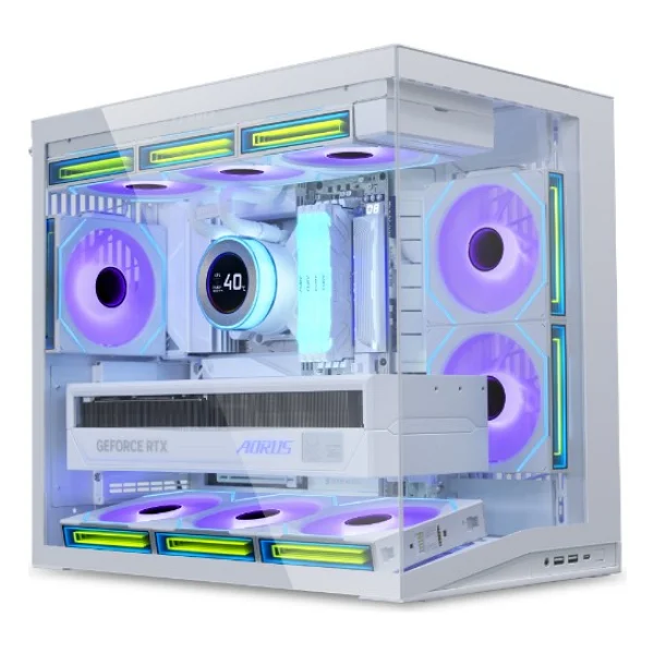 Lian Li O11 Dynamic Mini V2 Flow Fanlı Beyaz Atx Oyuncu Kasası - Görsel 4