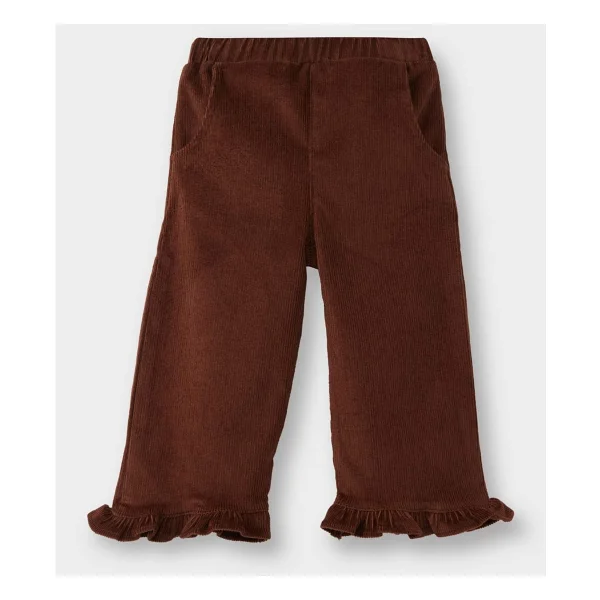Defacto Beli Lastikli Wide Leg Düz Paça Kadife Pantolon Kız Bebek G1665a525wn - Kahve-Bn319 - 3 - 4 Yaş - Görsel 5