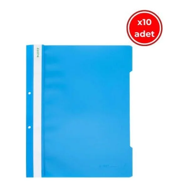 Leitz Telli Dosya, 10 Adet, 50'li Paket, A4, 2 Delikli, Mavi - Görsel 5