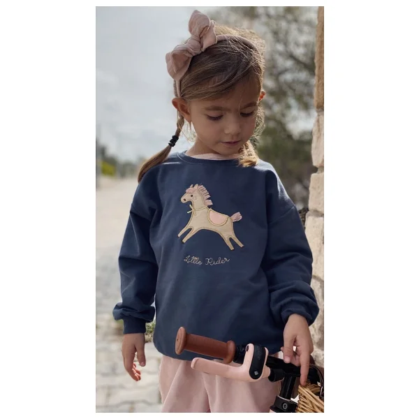 Civil Baby Çizgi Emp. Çiçek Nakışlı 6-18 Ay Sweatshirt - Bej 6-9 Ay - Görsel 3