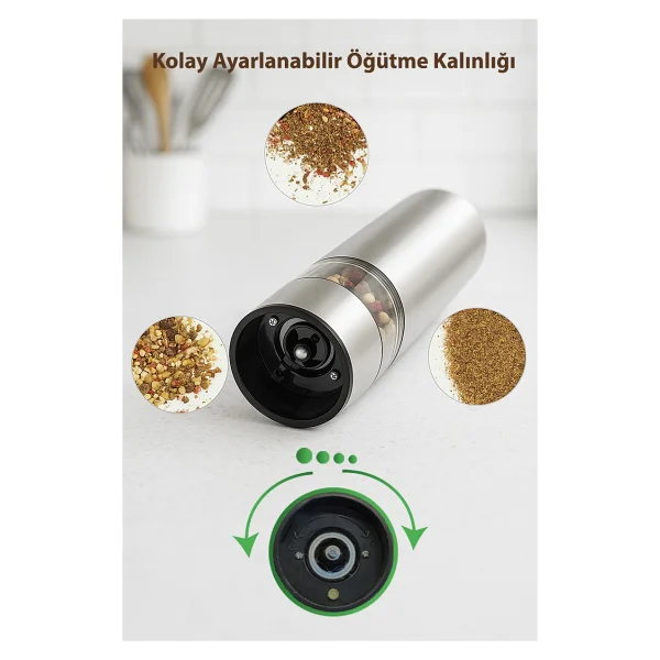 Kiwi Kspg-4806 LED Işıklı Otomatik Pilli Baharat Öğütücü - Görsel 3