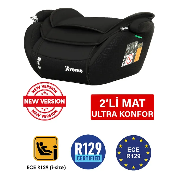Yoyko Premium Booster I-Size Siyah 15-36 Kg Oto Koltuğu Yükseltici - Görsel 8