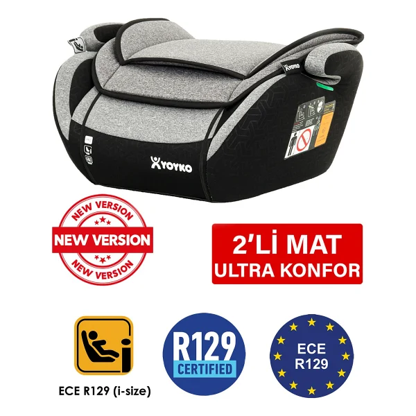 Yoyko Premium Booster I-Size 15-36 Kg Oto Koltuğu Yükseltici - Görsel 7