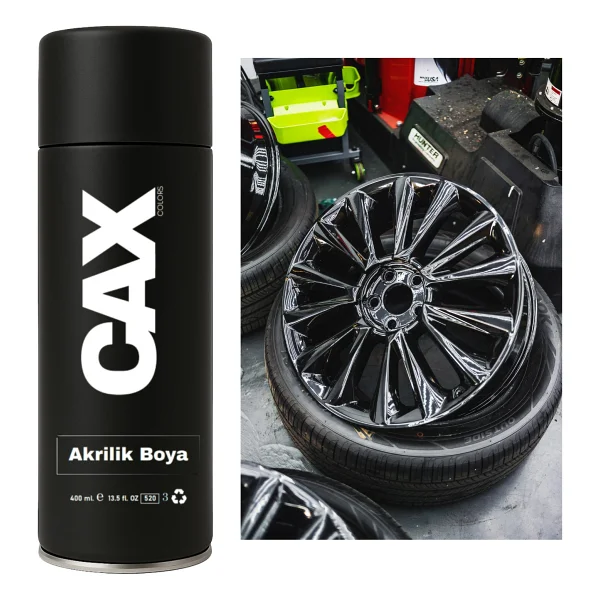 Caxcolors Piano Black Araba Jant Sprey Akrilik Özel Yapım Sprey Boya 400 Ml - Görsel 2