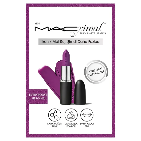 M.A.C Macximal Silky Matte Everybody's Heroine Ruj - Görsel 8