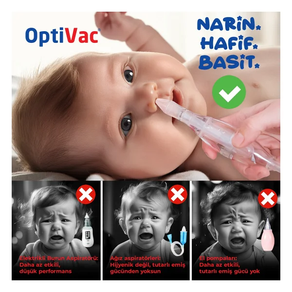 Optinell Optivac Bebek Burun Aspiratörü Elektrik Süpürgesi İle Çalışabilen - Görsel 4