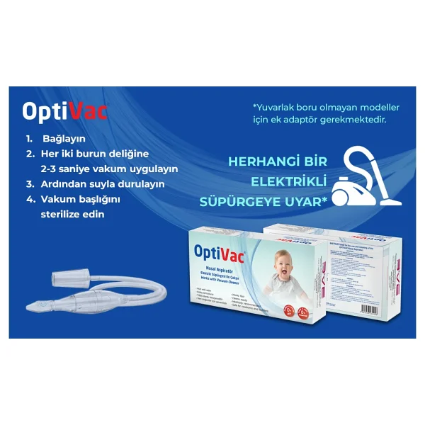 Optinell Optivac Bebek Burun Aspiratörü Elektrik Süpürgesi İle Çalışabilen - Görsel 5