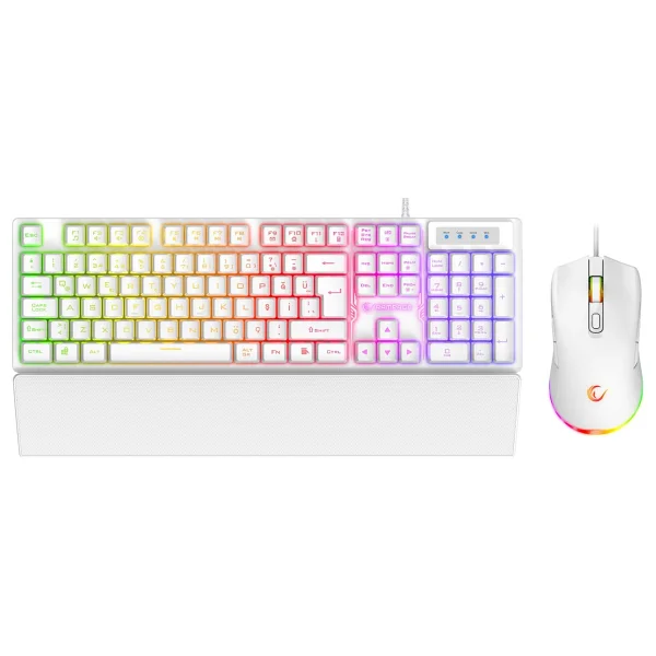 Rampage Km-Rx7 Fortuna V2 Beyaz Kablolu Oyuncu Klavye Mouse Seti - Görsel 8