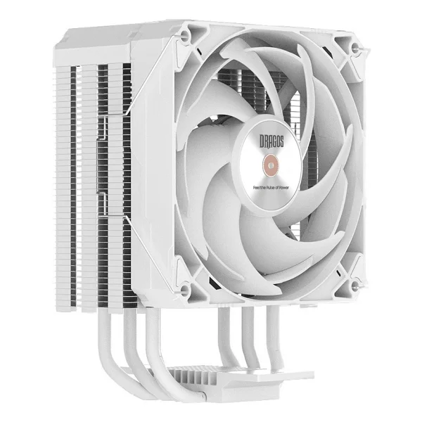 Dragos Dıgıtal Isı Göstergeli 4 Isı Borulu 3000rpm 220w Intel & AMD Beyaz Kule Tipi CPU Soğutucu - Görsel 4