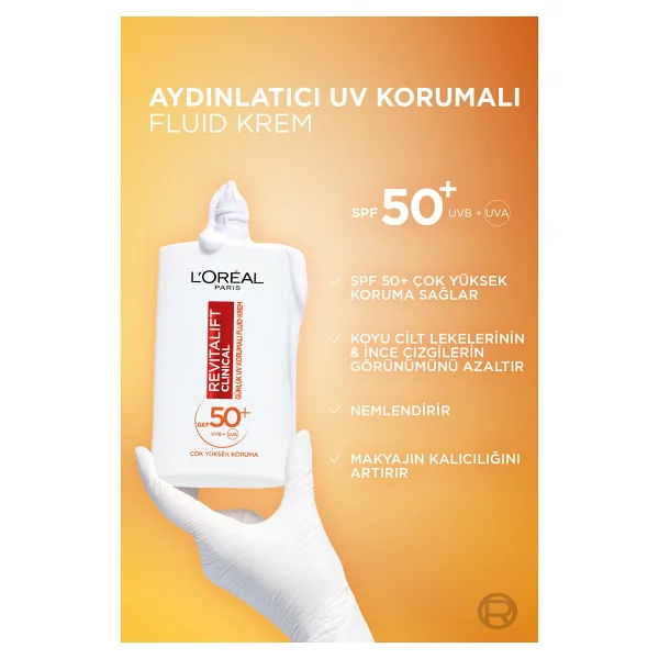 L'oreal Paris Revitalift Clinical Yüz Güneş Kremi 50 Ml Spf 50+ Tüm Cilt Tipleri İçin Nemlendirici - Görsel 5