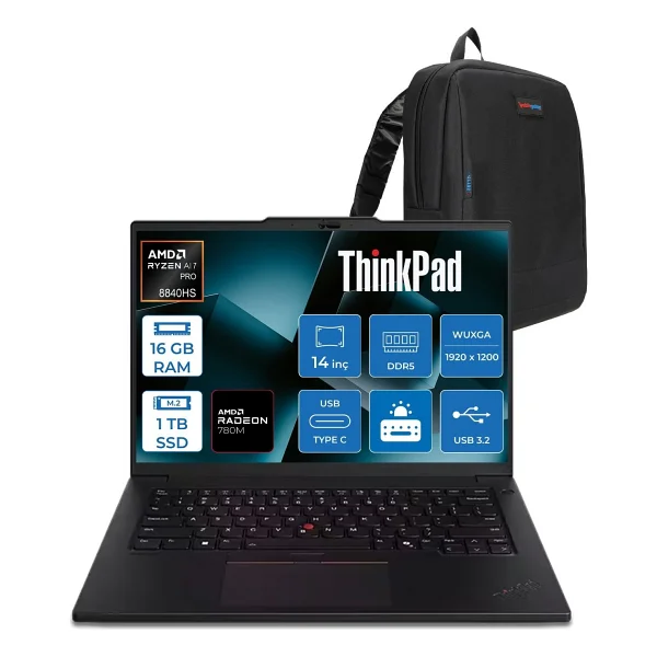 Lenovo Thinkpad P14s Gen 5 21mfs2mq00 Ryzen 7 8840hs 16 GB 512 GB SSD Radeon 780m 14" W11p Wuxga Notebook - Görsel 8