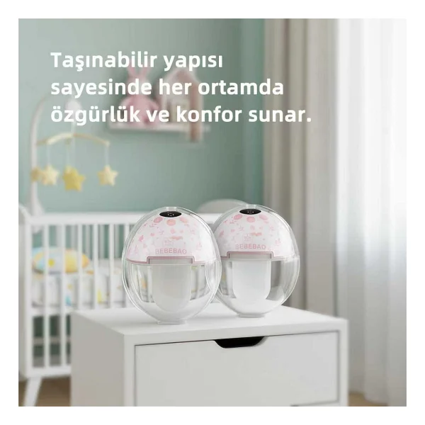 Bebebao P8 Pro 180 Ml Çiftli Giyilebilir Elektrikli Göğüs Pompası - Görsel 7