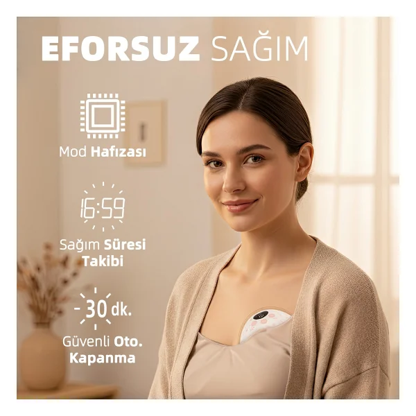 Bebebao P8 Pro 180 Ml Çiftli Giyilebilir Elektrikli Göğüs Pompası - Görsel 3