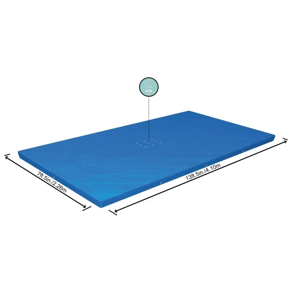 Bestway 58107 Dikdörtgen Havuz Örtüsü - 4,00 M X 2,11 M Yerüstü Havuzlar Için Mavi - Görsel 4
