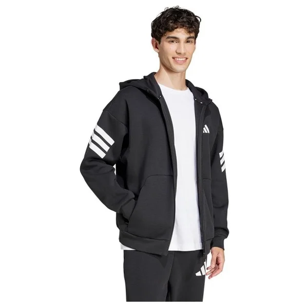 Adidas Future Icons 3-Stripes Full-Zip Jd4827 Siyah Erkek Eşofman Üstü - Görsel 8