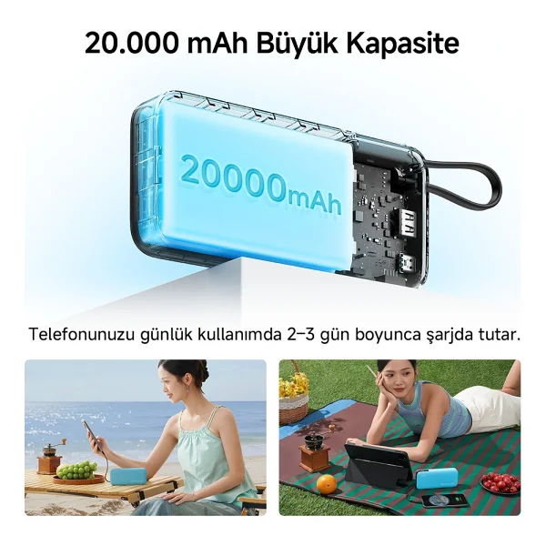 Cuktech 25 20000 mAh Hızlı Şarj Powerbank - Görsel 5