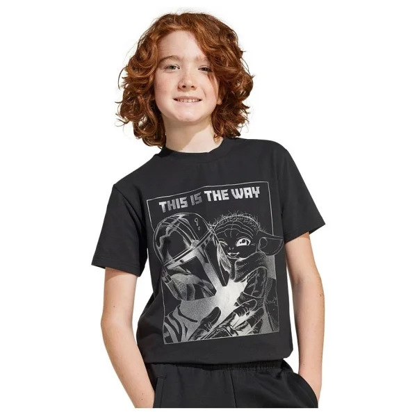 Adidas X Star Wars The Mandalorian Graphic Jd4547 Siyah Kısa Kollu Bisiklet Yaka Çocuk Tişört - Görsel 4
