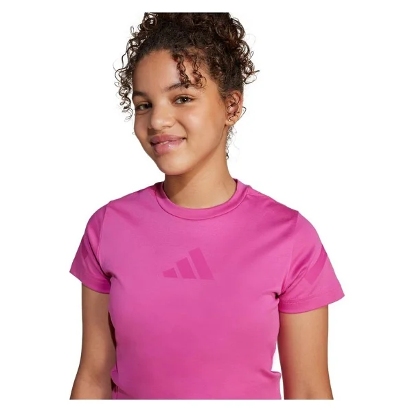 Adidas Z.N.E. Fitted Jj4852 Pembe Kısa Kollu Bisiklet Yaka Çocuk Crop Tişört - Görsel 5