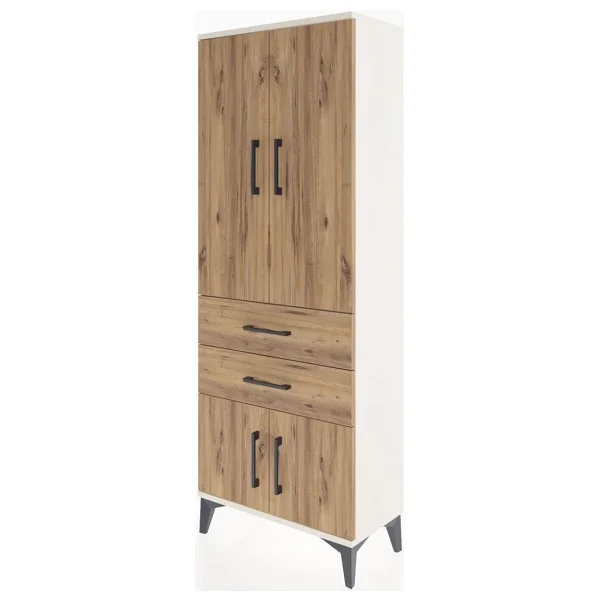 Dienni Arges Dolap 3 Raflı 4 Çekmeceli 2 Kapaklı 60x30x163 Aytaşı-Çam - Krem - Görsel 3