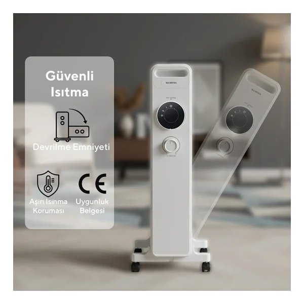 Kumtel Kum-1230s 11 Dilim 2300 W Beyaz Yağlı Radyatör - Görsel 8