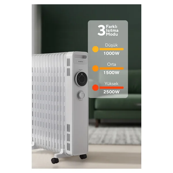 Kumtel Kum1240s 13 Dilim Beyaz 2500 W Yağlı Radyatör - Görsel 6